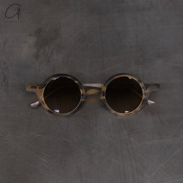 Rigards RG1061 series natural buffalo horn round frame sunglasses RG-RG1061-MKQT camouflage frame bronze lenses
